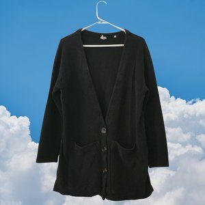 KOTN Black Relaxed Cardigan in Washed Black - Size S